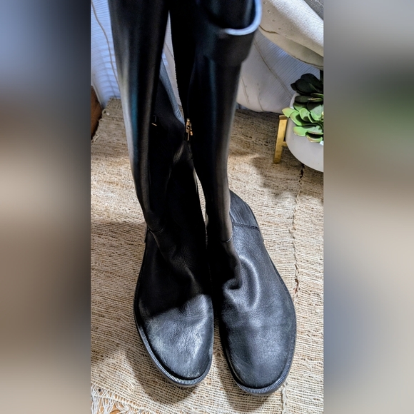 Tory Burch • T Hardware Equestrian Riding Boots Tall Black Leather - Picture 10 of 13